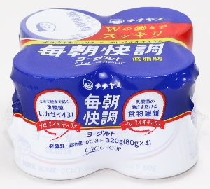 CGCチチヤス 毎朝快調ヨーグルト 低脂肪【青色パッケージ】 80g×4